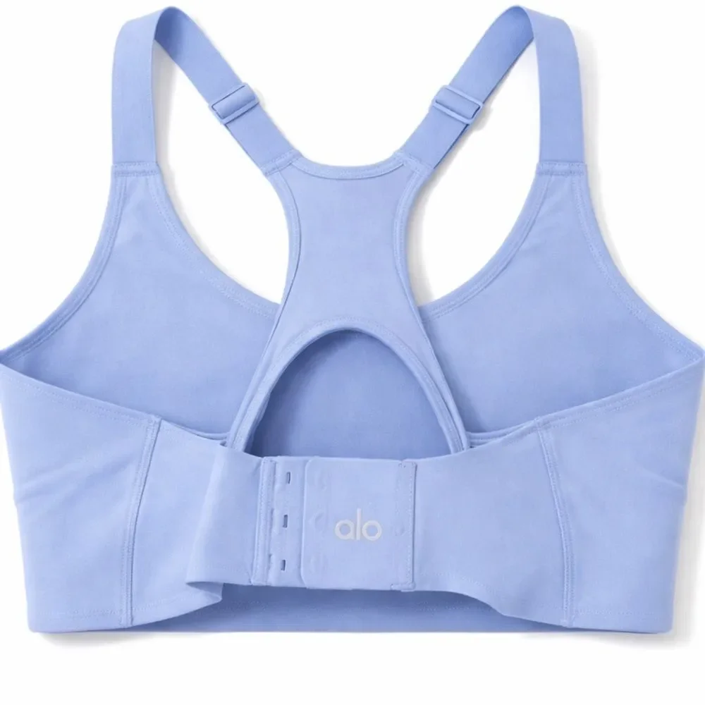Alo Yoga Crystal Blue High Impact Racerback Sports Bra 34D Sculpt Fit
